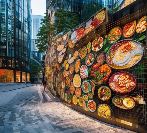 美食文化墙,现代都市空间的诗意栖居 美食文化墙,现代都市空间的诗意栖居